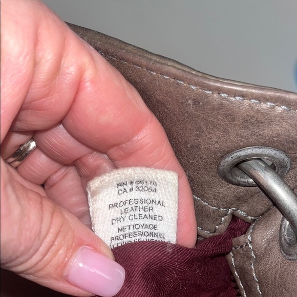 Rock Paper Scissors leather larger cross body bag dark gray/ silver tone preowne - Picture 7 of 16